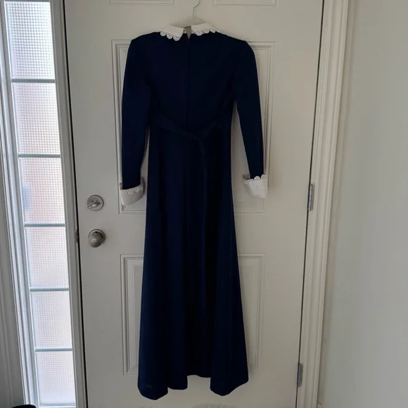 Vintage maxi dress with oversized collar - Picture 4 of 4